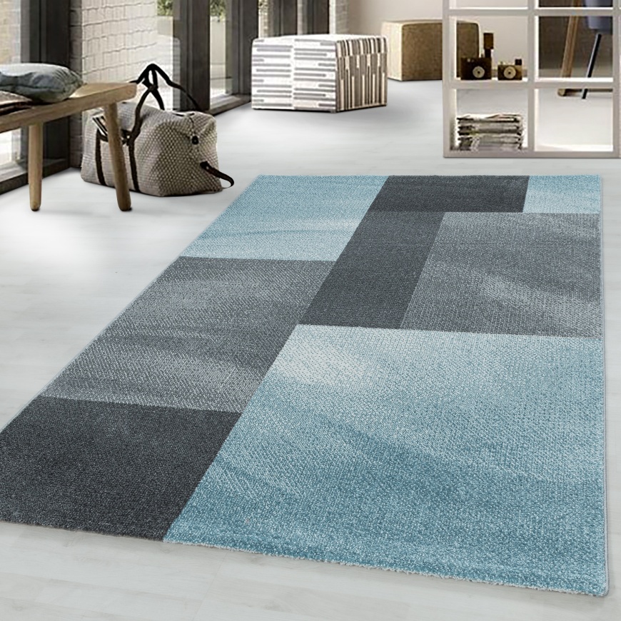 Efor Geometric Blue Rug